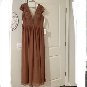 NEW Revelry Cora Chiffon Bridesmaid Dress in Desert Rose size 12